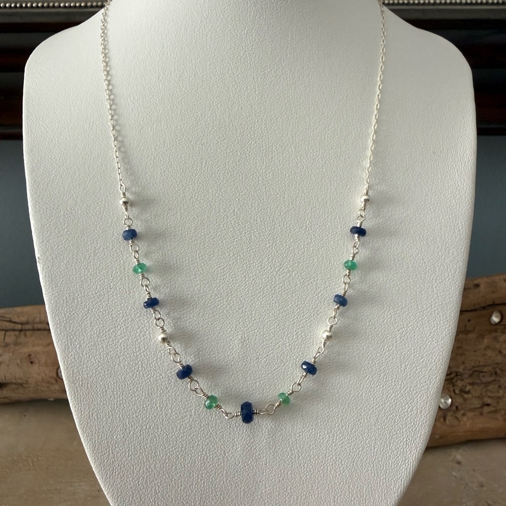 Handcrafted Emerald & Sapphire Necklace